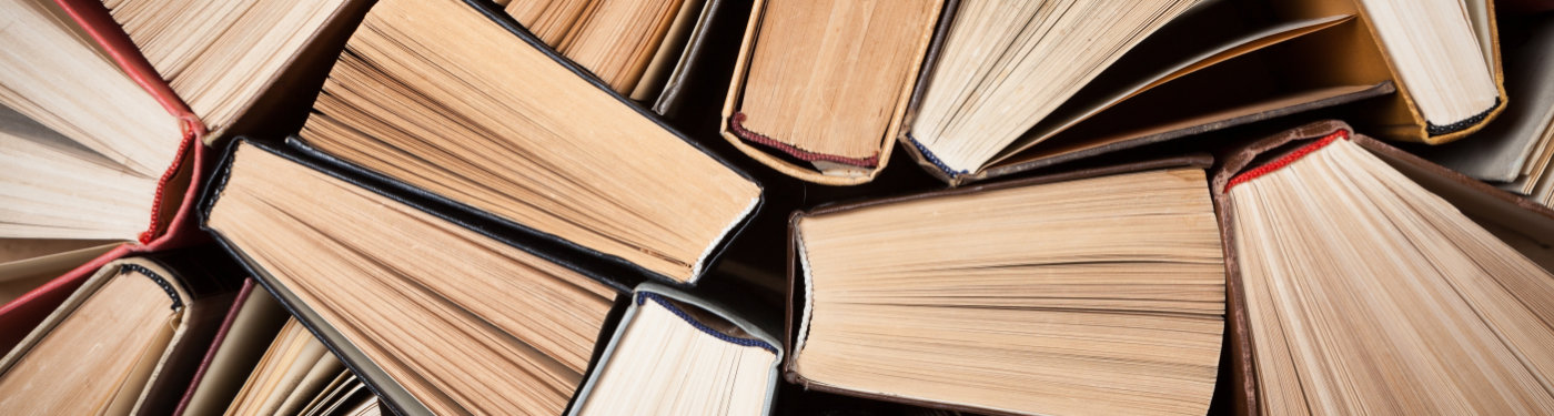 Rebecca Hughes | English training & Language services | Upright books at different angles